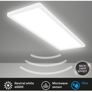 Ultraflache led Deckenlampe mit Bewegungsmelder - IP44 led Badlampe Badezimmerleuchte, Deckenpanel extra flach für Feuchträume, 58 x 20 x 3 cm (LxBxH)
