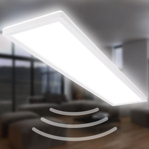 Ultraflache led Deckenlampe mit Bewegungsmelder - IP44 led Badlampe Badezimmerleuchte, Deckenpanel extra flach für Feuchträume, 98 x 20 x 3 cm (LxBxH)