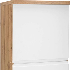 Umbauschrank HELD MÖBEL Bruneck Schränke Gr. B/H/T: 60 cm x 166 cm x 60 cm, braun (wotaneiche, weiß matt) Kühlschrankumbauschrank Umbauschrank Kühlschrankumbauschränke Kühlschrankumbau Bruneck 60 cm breit, hochwertige MDF-Fronten