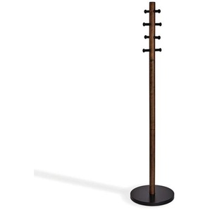 Umbra Kleiderständer Pillar, Dunkelbraun, Holz, Walnuss, 165 cm, Garderobe, Garderobenständer