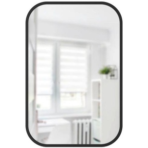 Umbra Wandspiegel , Schwarz , Glas , 92x61x3 cm , waagrecht montierbar , Badezimmer, Badezimmerspiegel, Badspiegel