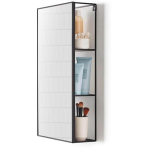 Umbra Wandspiegel Umbra, Schwarz, Metall, Glas, rechteckig, 30x62x13 cm, senkrecht montierbar, Spiegel, Wandspiegel