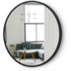 Umbra Wandspiegel Umbra, Schwarz, Kunststoff, Glas, rund, 46x46x3 cm, Spiegel, Wandspiegel