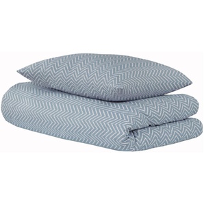 uncover by SCHIESSER Bettwäsche Grebur aus weicher Baumwolle mit einem dezenten Zickzackmuster, Renforcé, 2 teilig, Made in Green