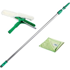 Unger - Fensterreinigungs-Set 1,25 m + Fensterwischer, Verlängerungsstange, Tücher