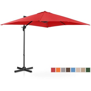 Uniprodo - Sonnenschirm Gartenschirm Marktschirm Garten Ampelschirm rot 250 cm upf 50+