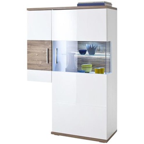 uno Anstell-Highboard  Zypern ¦ weiß ¦ Maße (cm): B: 90 H: 135 T: 37.0