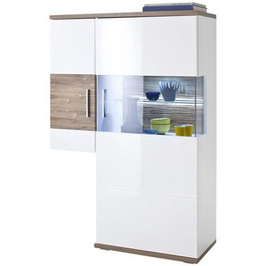 uno Anstell-Highboard  Zypern ¦ weiß ¦ Maße (cm): B: 90 H: 135 T: 37