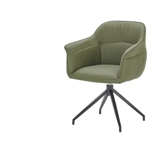 uno Armlehnstuhl Leder Gina ¦ grün ¦ Maße (cm): B: 62 H: 84 T: 59.2