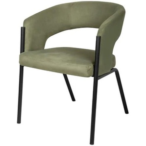 uno Armlehnstuhl  Saran ¦ grün ¦ Maße (cm): B: 60,5 H: 75,8 T: 61.5