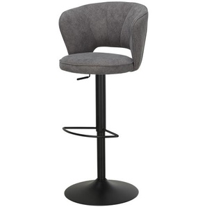 uno Barhocker mit bequemer Rückenlehne Gerrit ¦ grau ¦ Maße (cm): B: 54 H: 112,8 T: 54.0