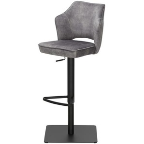 uno Barhocker in samtigem Velours Ginger ¦ grau ¦ Maße (cm): B: 47,5 H: 112,5 T: 51.0