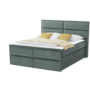 Boxspringbett mit Bettkasten Crocco ¦ blau ¦ Maße (cm): B: 197 H: 136