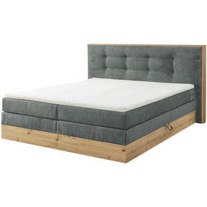 uno Boxspringbett mit Bettkasten Nox ¦ grau ¦ Maße (cm): B: 205 H: 114