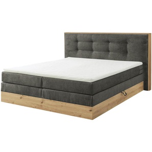 uno Boxspringbett mit Bettkasten Nox ¦ grau ¦ Maße (cm): B: 205 H: 114
