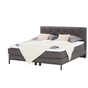 uno Boxspringbett  Rockaway ¦ grau ¦ Maße (cm): B: 140 H: 104