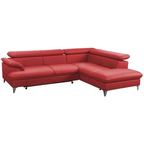 uno Ecksofa aus Kunstleder David ¦ rot ¦ Maße (cm): B: 256 H: 74 T: 208.0