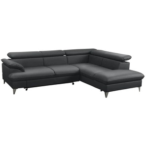 uno Ecksofa aus Kunstleder David ¦ schwarz ¦ Maße (cm): B: 256 H: 74 T: 208.0