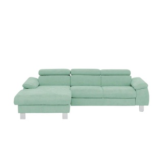 uno Ecksofa aus Velours Micky - türkis/petrol - Materialmix - 166 cm - 72 cm - cm 244,0 | Möbel Kraft