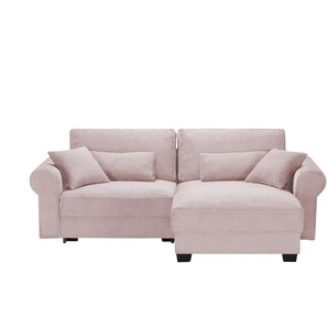 uno Ecksofa beidseitig montierbar Angelina klein ¦ rosa/pink ¦ Maße (cm): B: 255 H: 92 T: 185.0