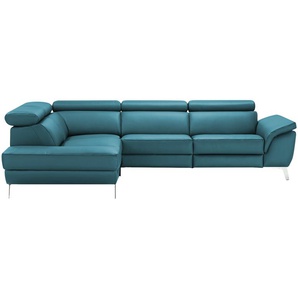 uno Ecksofa Leder  Dallas ¦ türkis/petrol ¦ Maße (cm): B: 283 H: 74 T: 228.0