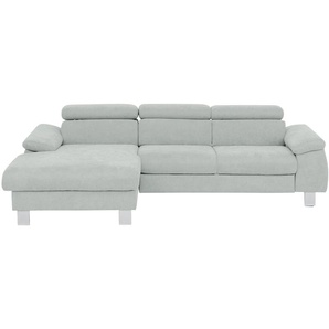 uno Ecksofa aus Velours Micky ¦ grau ¦ Maße (cm): B: 166 H: 72 T: 244.0