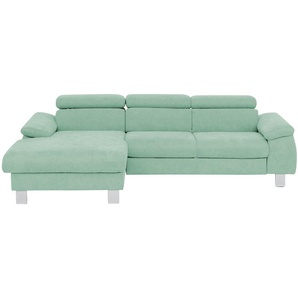 uno Ecksofa aus Velours Micky ¦ türkis/petrol ¦ Maße (cm): B: 166 H: 72 T: 244.0