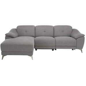 uno Ecksofa mit elektrischer Relaxfunktion Eva ¦ grau ¦ Maße (cm): B: 255 H: 78 T: 171.0