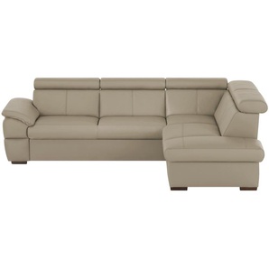 uno Ecksofa aus Echtleder Town ¦ braun ¦ Maße (cm): B: 264 H: 76 T: 210.0