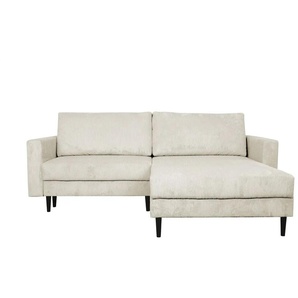 uno Ecksofa trendiger Cordstoff Livorno ¦ creme ¦ Maße (cm): B: 221 H: 105 T: 153.0