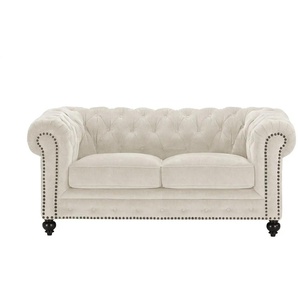 uno Einzelsofa  Chesterfield Stoff ¦ creme ¦ Maße (cm): B: 183 H: 80 T: 100.0