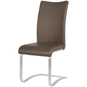 uno Freischwinger  mit Edelstahlgestell Letitia ¦ braun ¦ Maße (cm): B: 43 H: 103 T: 52.0