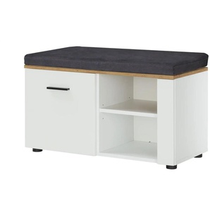 uno Garderobenbank  Stripe ¦ weiß ¦ Maße (cm): B: 80 H: 47 T: 38.0