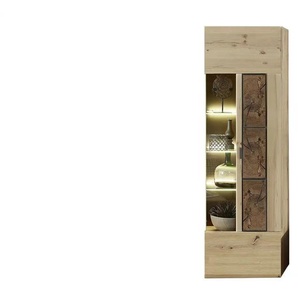 uno Hängevitrine  Madera II ¦ holzfarben ¦ Maße (cm): B: 52 H: 169 T: 37.0