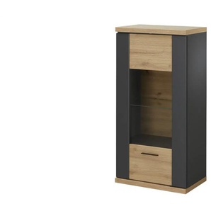 uno Hängevitrine  Titan 24 ¦ holzfarben ¦ Maße (cm): B: 66 H: 131 T: 42.0