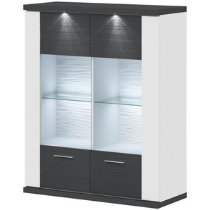 uno Hängevitrine   Titan ¦ grau ¦ Maße (cm): B: 106 H: 130 T: 42.0