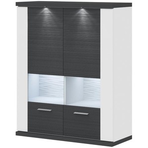uno Hängevitrine   Titan ¦ grau ¦ Maße (cm): B: 106 H: 130 T: 42.0