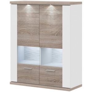 uno Hängevitrine   Titan ¦ holzfarben ¦ Maße (cm): B: 106 H: 130 T: 42.0
