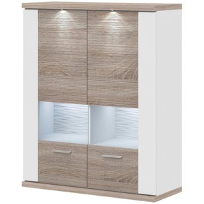 uno Hängevitrine   Titan ¦ holzfarben ¦ Maße (cm): B: 106 H: 130 T: 42