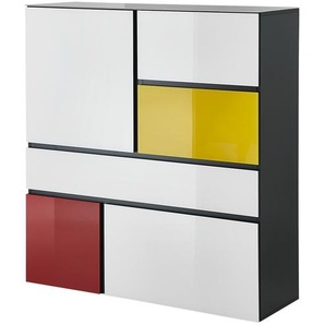 uno Highboard  Artist ¦ weiß ¦ Maße (cm): B: 120 H: 130 T: 40