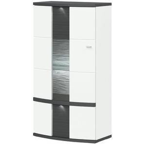 uno Highboard   Gabbro ¦ weiß ¦ Maße (cm): B: 75 H: 142 T: 42