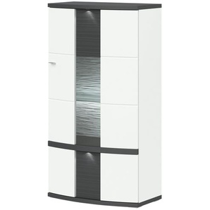 uno Highboard   Gabbro ¦ weiß ¦ Maße (cm): B: 75 H: 142 T: 42.0