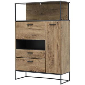 uno Highboard  New York ¦ holzfarben ¦ Maße (cm): B: 99 H: 151 T: 38