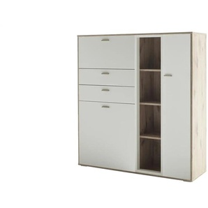 uno Highboard  Santerno ¦ weiß ¦ Maße (cm): B: 124 H: 133 T: 37.0