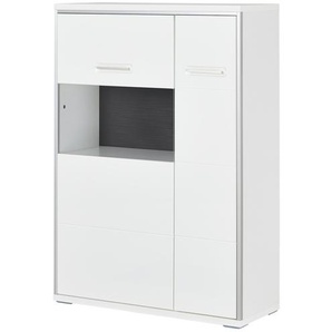 uno Highboard  Setto ¦ weiß ¦ Maße (cm): B: 94 H: 137 T: 38.0