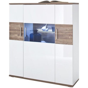 uno Highboard  Zypern ¦ weiß ¦ Maße (cm): B: 120 H: 135 T: 37.0