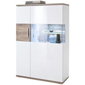 uno Highboard  Zypern ¦ weiß ¦ Maße (cm): B: 90 H: 135 T: 37.0