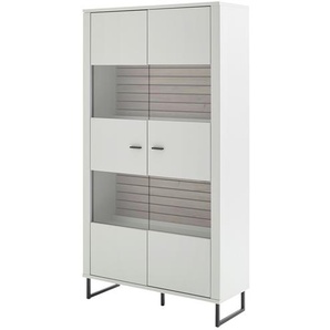 uno Kombi - Vitrine  Leni ¦ grau ¦ Maße (cm): B: 100 H: 185 T: 37