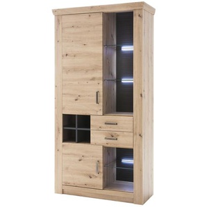 uno Kombi-Vitrine  Marian ¦ holzfarben ¦ Maße (cm): B: 110 H: 211 T: 45.0