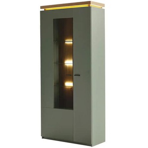 uno Kombi-Vitrine  Moniz ¦ grün ¦ Maße (cm): B: 88 H: 197 T: 38.0